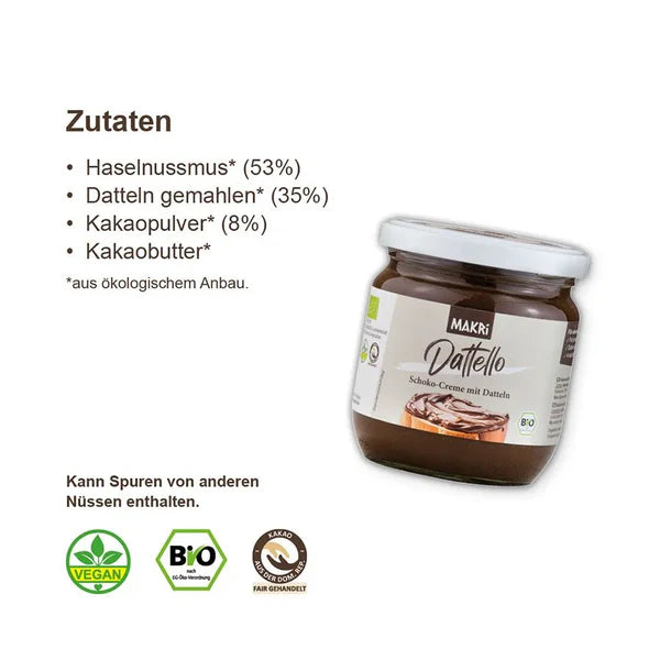 MAKRI Dattello - MAKRi Bio Schoko-Creme mit Datteln
