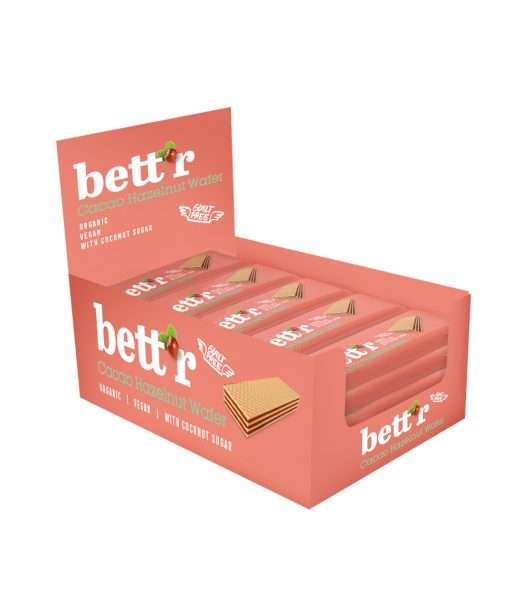 Bio Waffel mit Kakao-Haselnusscreme, Bett’r, 30g