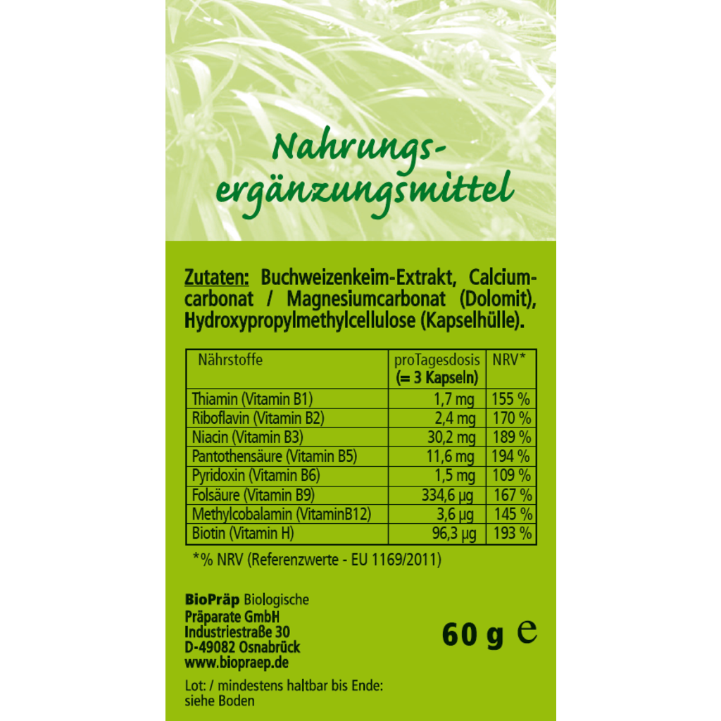 BioPräp Vitamin B-Komplex aus natürlichem Buchweizen