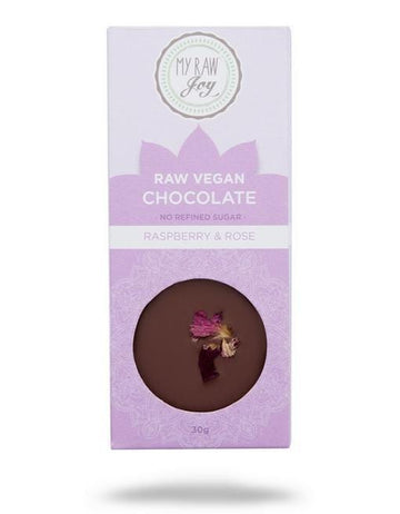 My Raw Joy Rohe Schokolade - Himbeere & Rose 30g