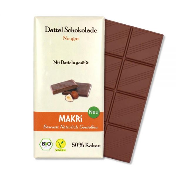 MAKRi Bio Dattel Schokolade – Nougat 50% 85g