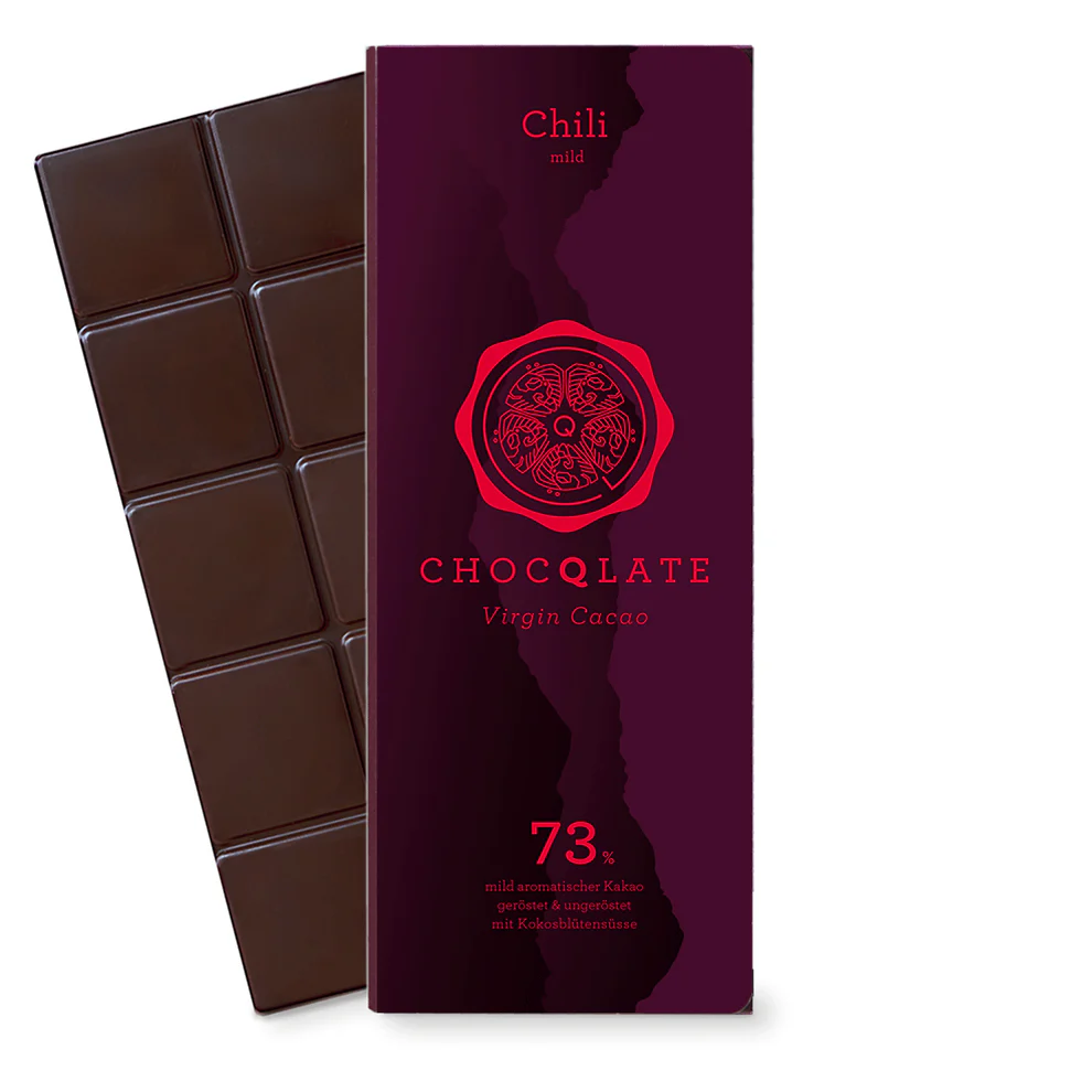 CHOCQLATE Bio-Schokolade Chili mit  einzigartigem Bio Virgin Kakao