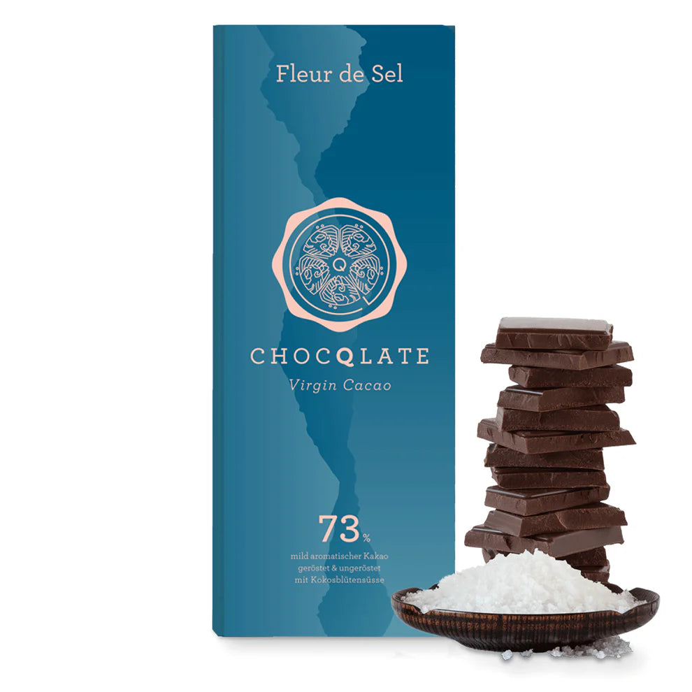 CHOCQLATE Bio-Schokolade Fleur de Sel mit  einzigartigem Bio Virgin Kakao