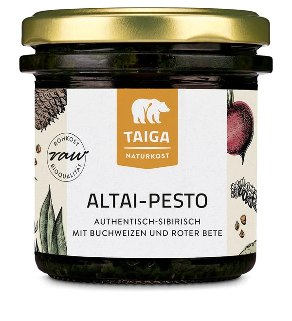 Altai Pesto – Bio-Pesto mit Bärlauch, gekeimtem Buchweizen und Zedernüssen, bio, roh, 140g