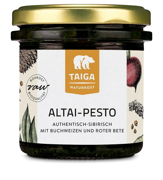 Altai Pesto – Bio-Pesto mit Bärlauch, gekeimtem Buchweizen und Zedernüssen, bio, roh, 140g