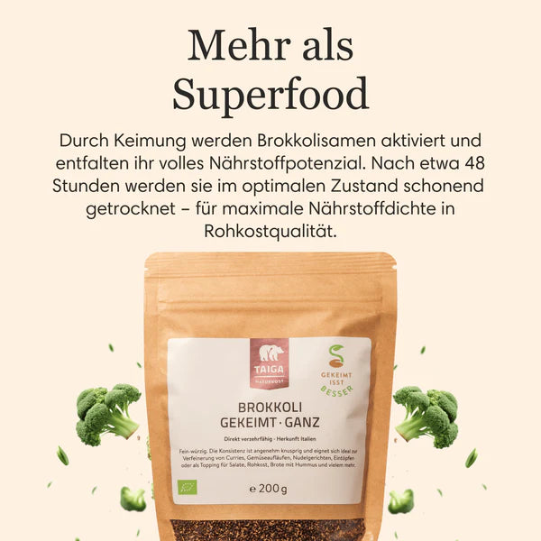 Brokkolisamen gekeimt, bio, roh, 200 g