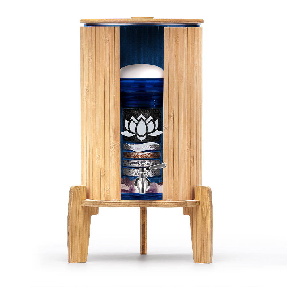 Lotus Vita KAITO Wasserfilter 8L | Glas | Bambus