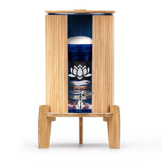 Lotus Vita KAITO Wasserfilter 8L | Glas | Bambus