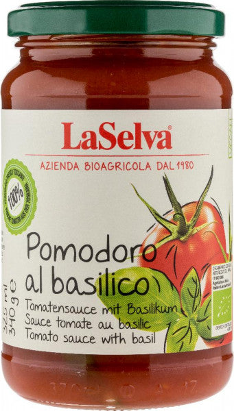 La Selva Tomatensauce mit frischem Basilikum - Pomodoro al basilico - 340g