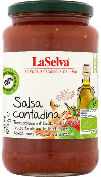 La Selva Salsa Contadina - Tomatensauce mit Gemüse und Olivenöl - 520g