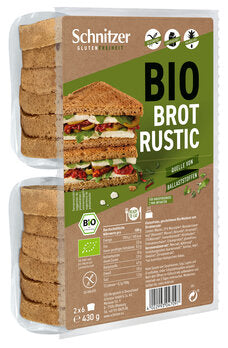 Schnitzer GLUTENFREIHEIT Bio Brot Rustic, 430g Glutenfreies, geschnittenes Bio-Maisbrot zum Direktverzehr