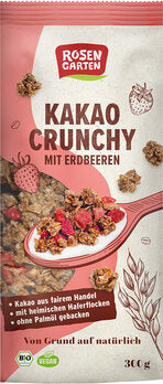 Rosengarten Kakao-Crunchy mit Erdbeeren 300g