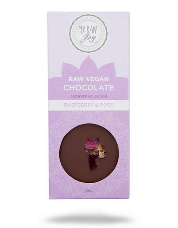 My Raw Joy Rohe Schokolade - Himbeere & Rose 30g